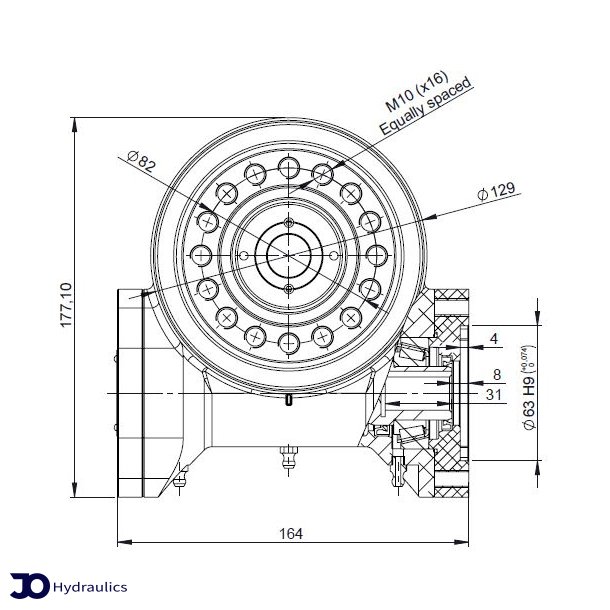 Slewdrive 129 - 20 midt hul