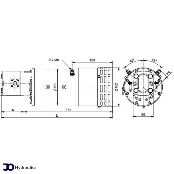 DC motor/pumpeenhed 24V