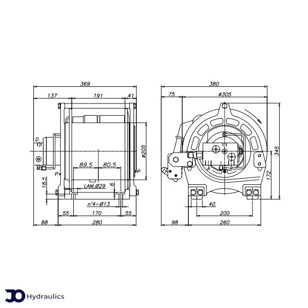 Hejsespil P9/E m. Danfoss motor