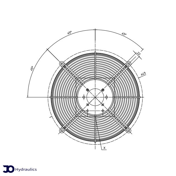 Gitter for B14 motor 3x400 VAC