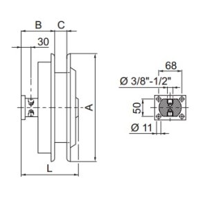 2-vejs slangerulle manuel R.L. med l�s