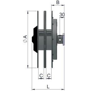 4-vejs slangerulle RC - U. slange