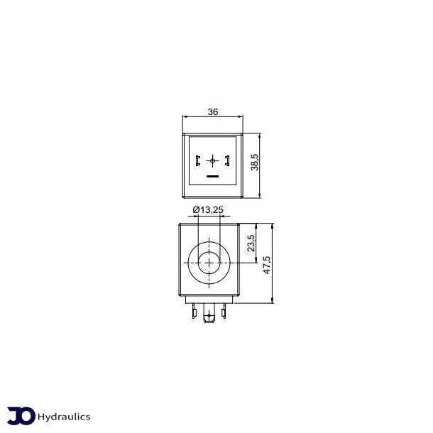 Magnetspole 24V DC 13,25x36xh47,5