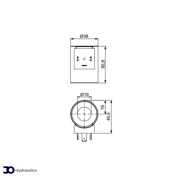 Magnetspole 26V DC 19x45,5xh50,8