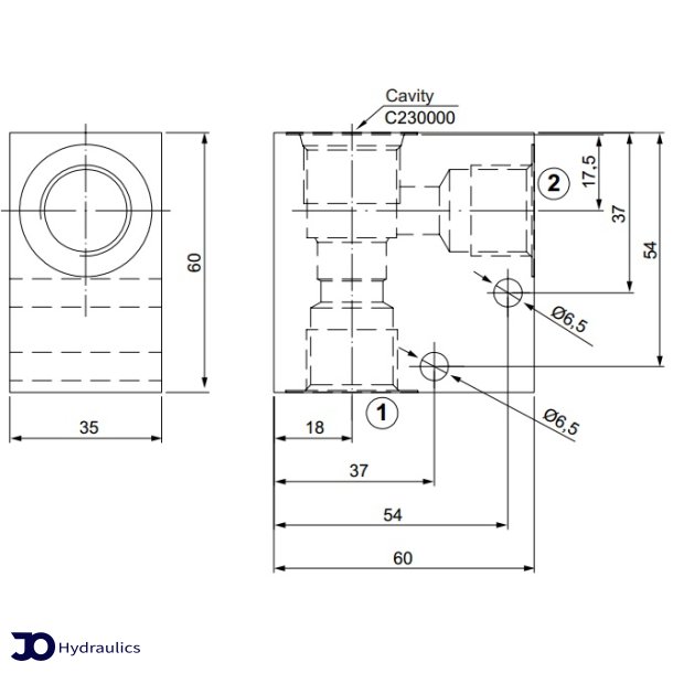 Ventilblok 3/8"