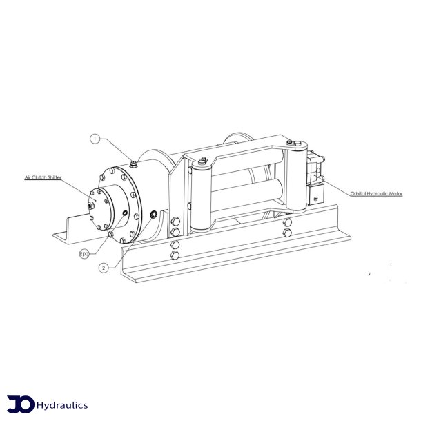 Hydraulisk trkspil m. luftkobling