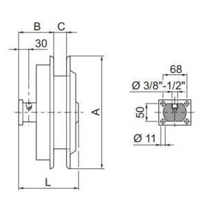 1-vejs slangerulle FM - u. slange
