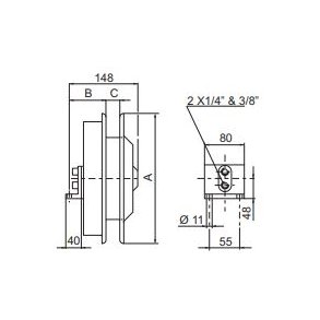 2-vejs slangerulle FC - u. slange