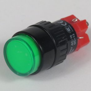 Lampetryk 24 volt rund gr�n