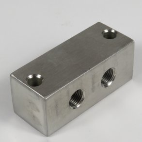 Sm�reblock rustfri 2 huls ex nippel