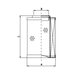 Filterelement 25 my - h�jtryk - 10 bar