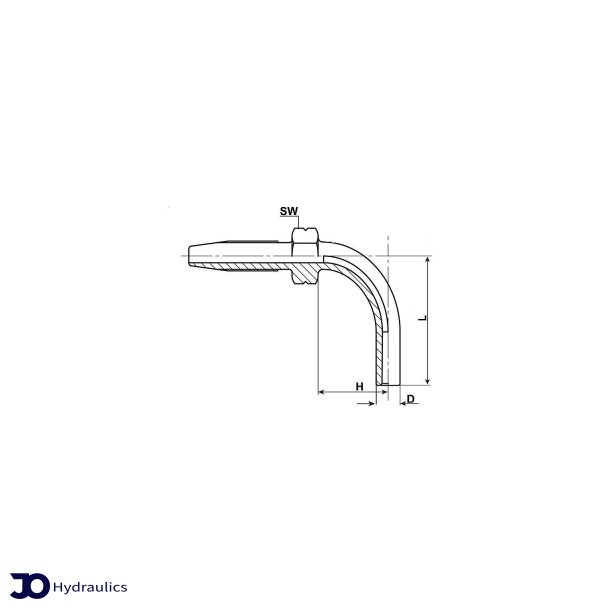 Slangestuds 90° 6mm, H=28 Slangestuds 90° JO Hydraulics A/S