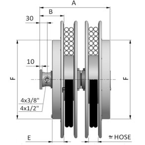 2+2-vejs slangerulle - u. slange