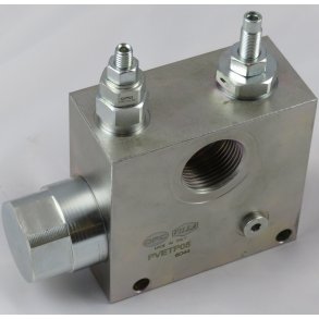 Prioritetsventil med overtryksventil