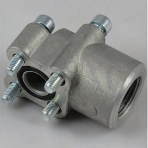 Portflange - vinkel alu. 4 x M6