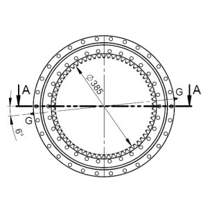 Drejekrans med indvendig fortanding