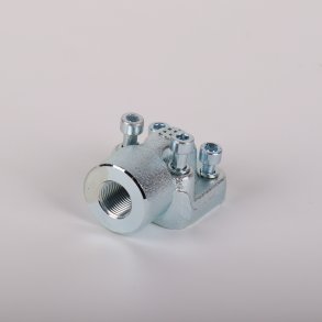 Portflange - lige st�l 2xm6x20 + 2xm6x35