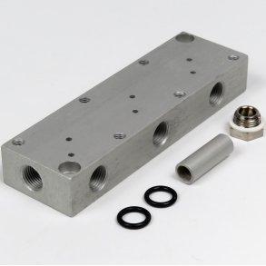 Bundblok for 3 magnetventiler luft