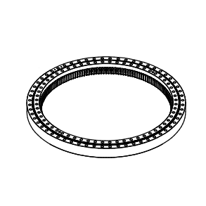Drejekrans med indvendig fortanding