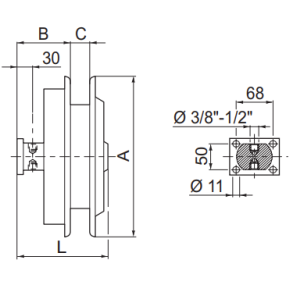 2-vejs slangerulle LF - u. slange