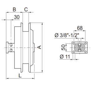 2-vejs slangerulle LF - u. slange