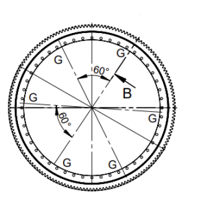 Drejekrans med udvendig fortanding