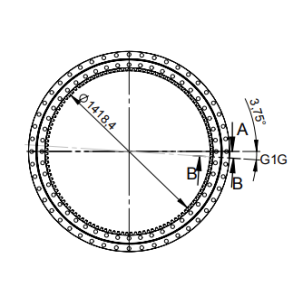 Drejekrans med indvendig fortanding