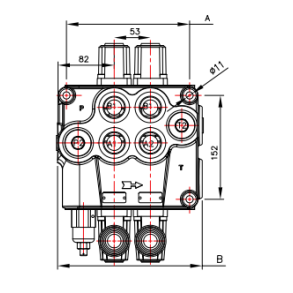 Styreventil monoblock 2 sekt.