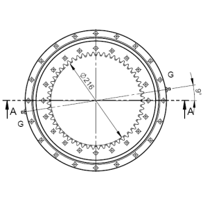 Drejekrans med indvendig fortanding
